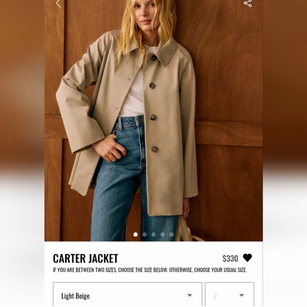 ISO Sezane Carter Jacket in Light Beige size 36
